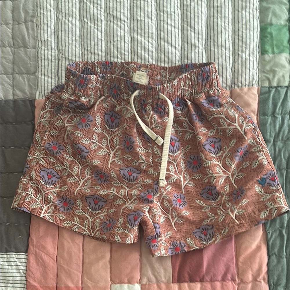 Pink Chicken / Blue Rooster Swim Trunks